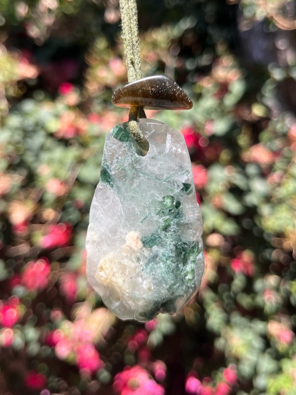 Pratt Daddy Green Tourmaline in Quartz
